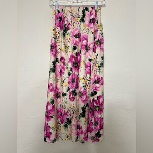 Abercrombie & Fitch Crinkle Texture Floral Pull On Skirt